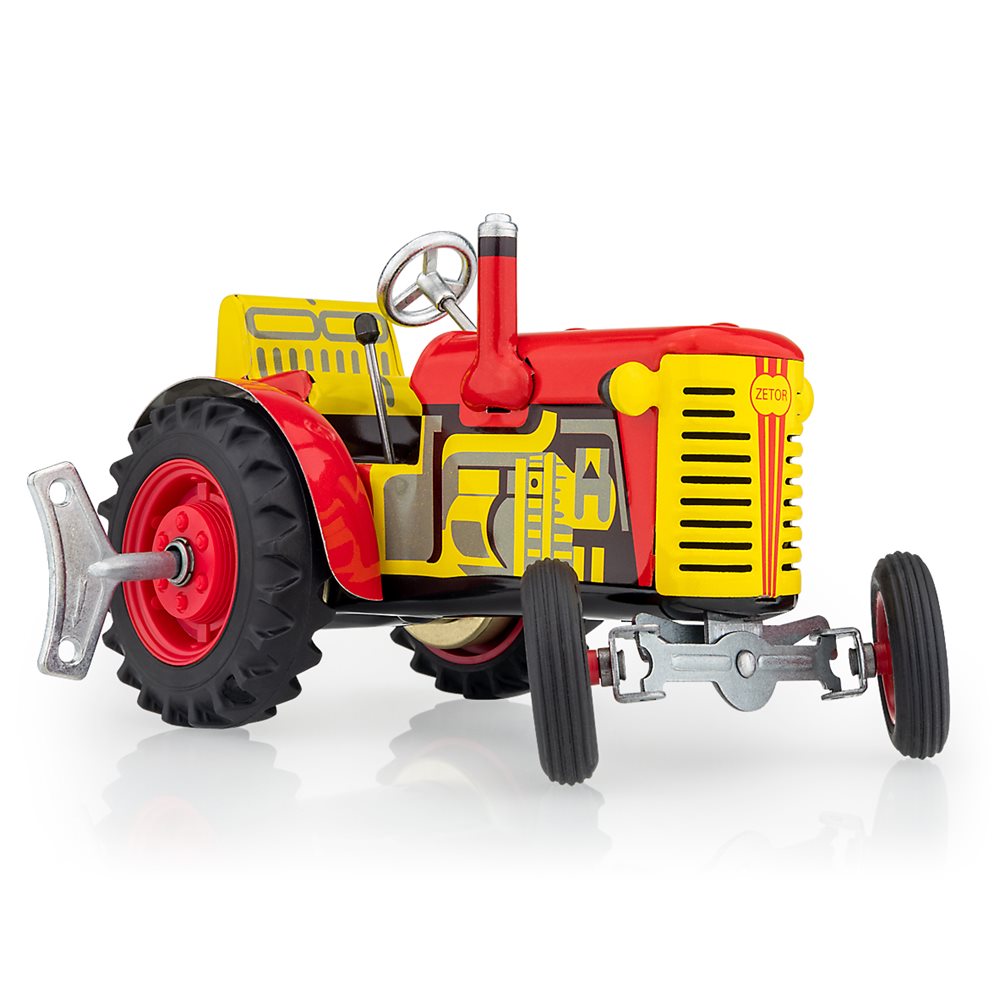 Tracteur ZETOR rouge jouet mécanique miniature 1:25 en tôle de fer blanc  fabriqué en Europe - Forges et Jardins